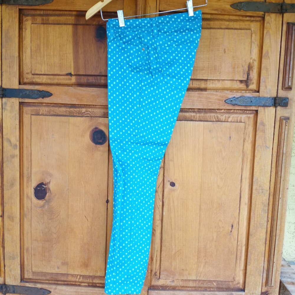 polka dot stretch jeans LIKE NEW